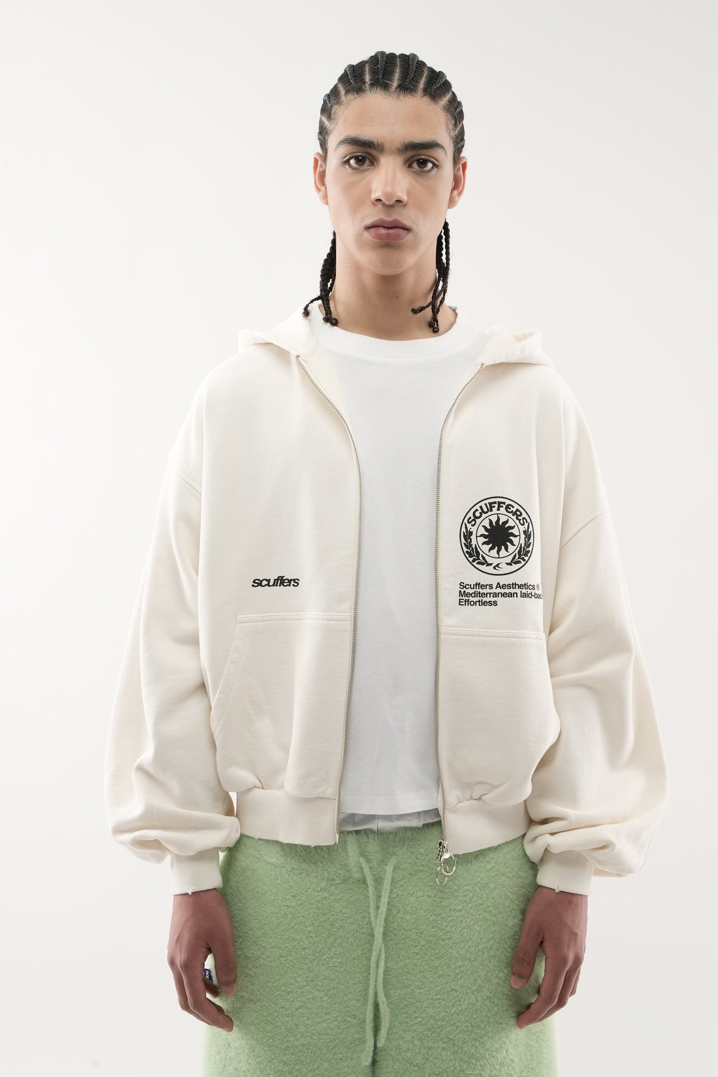 Champ Ecru Zipped Hoodie