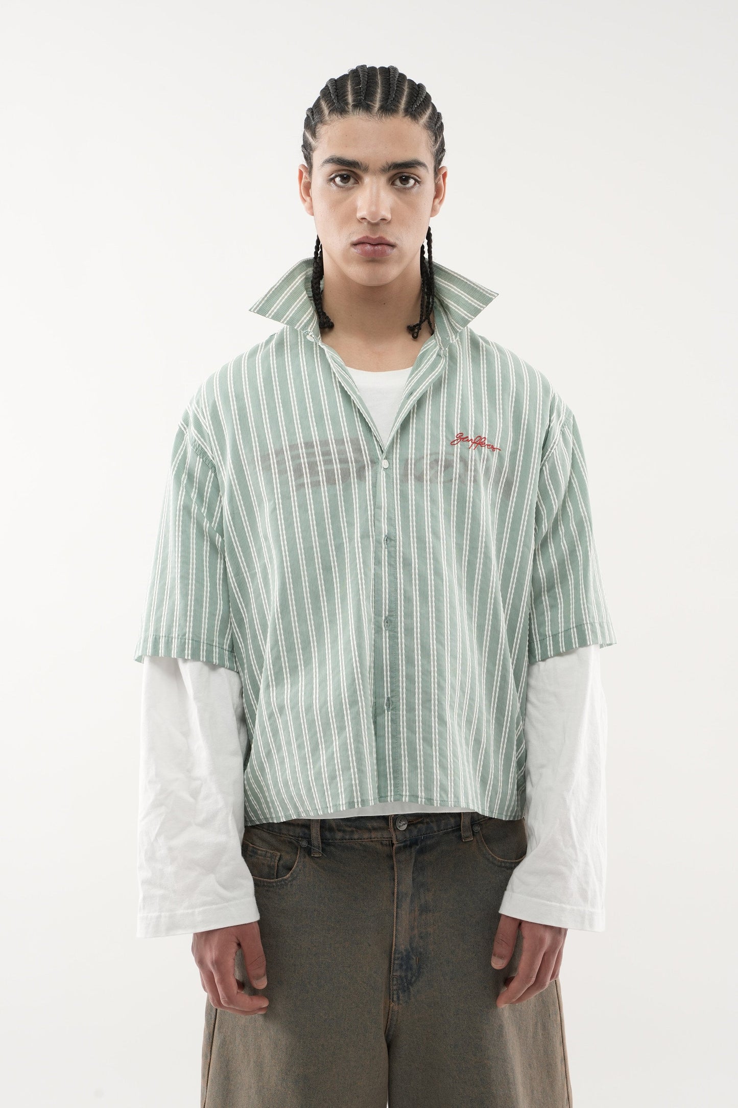 Signature Green Pinstriped Shirt