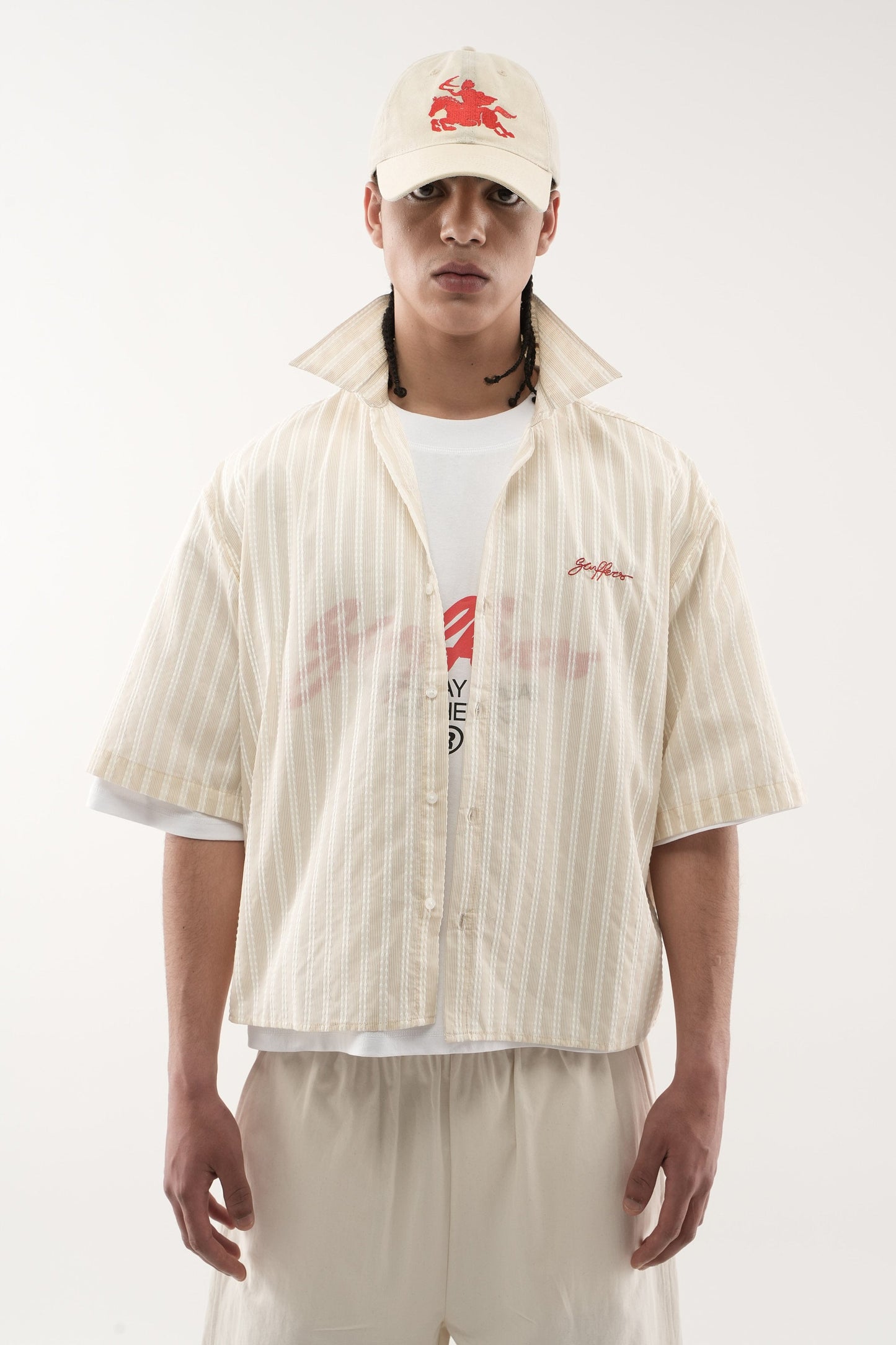 Signature Ecru Pinstriped Shirt