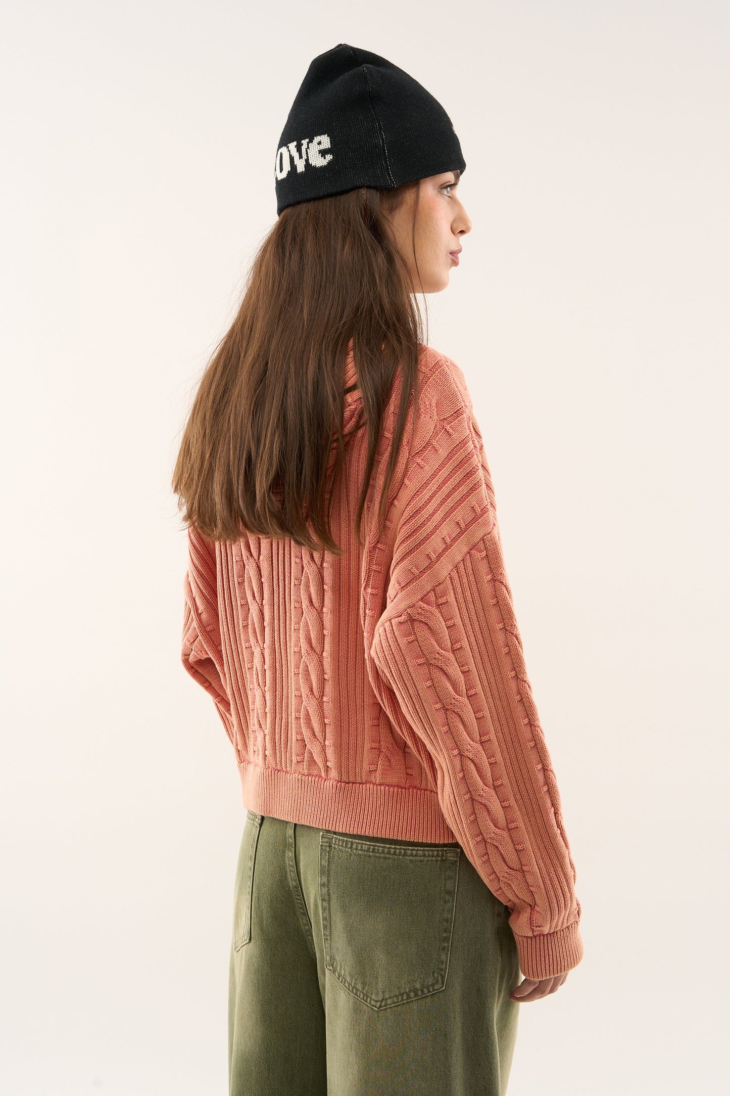 Latte Zipper Pink Knit