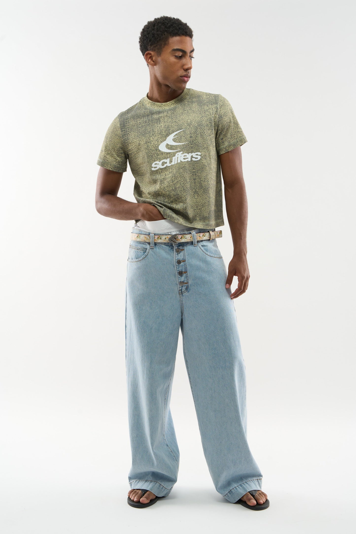 Crocodile Dusty Green Fitted T-Shirt