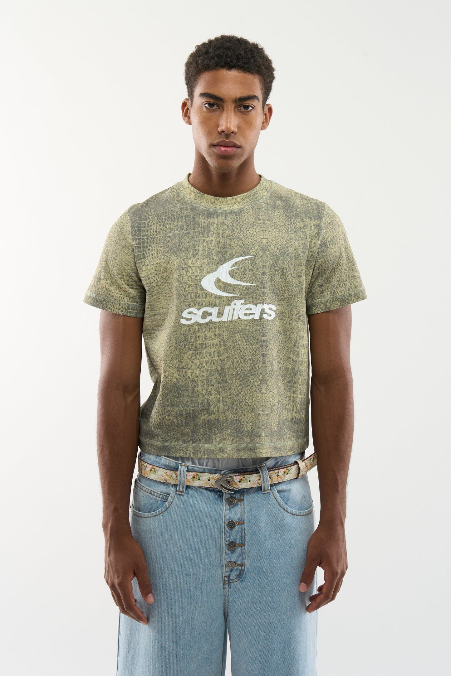 Crocodile Dusty Green Fitted T-Shirt