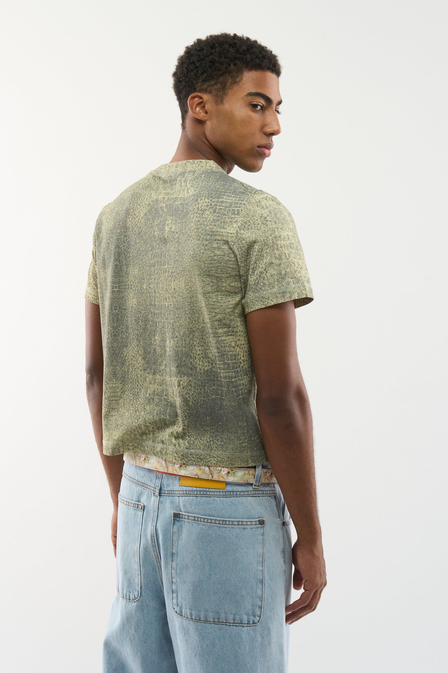 Crocodile Dusty Green Fitted T-Shirt