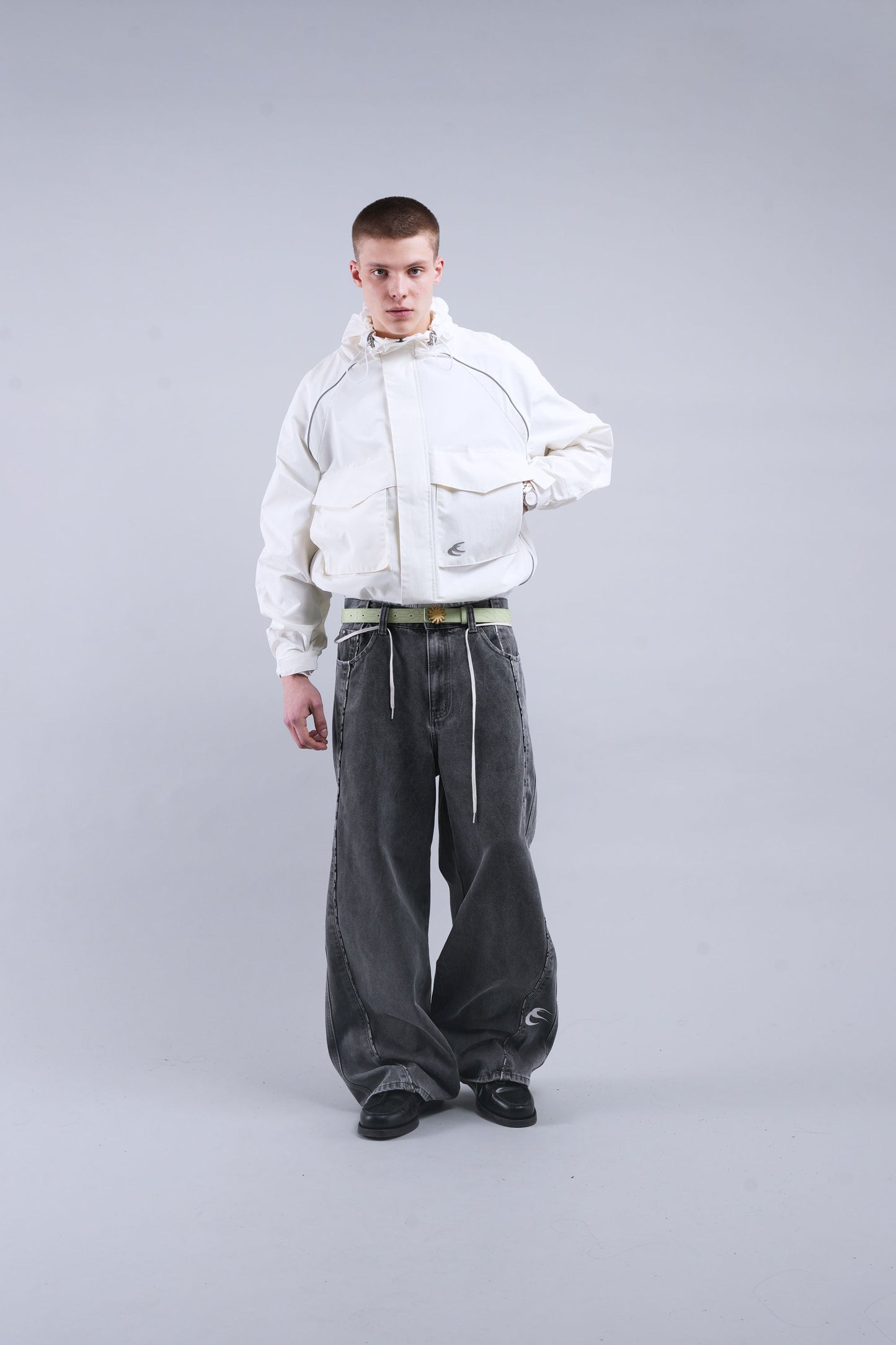 Essential White Windbreaker