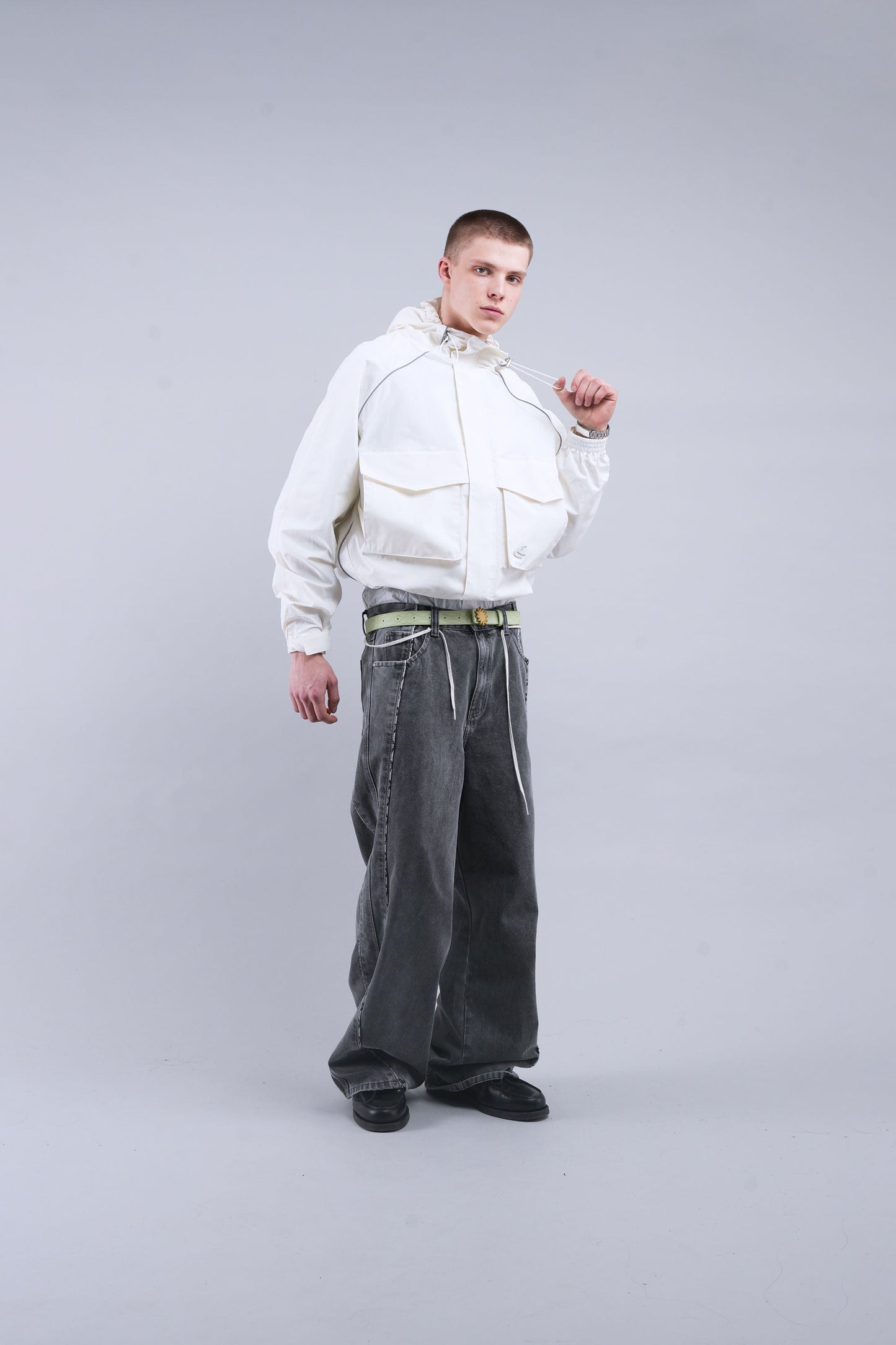 Essential White Windbreaker