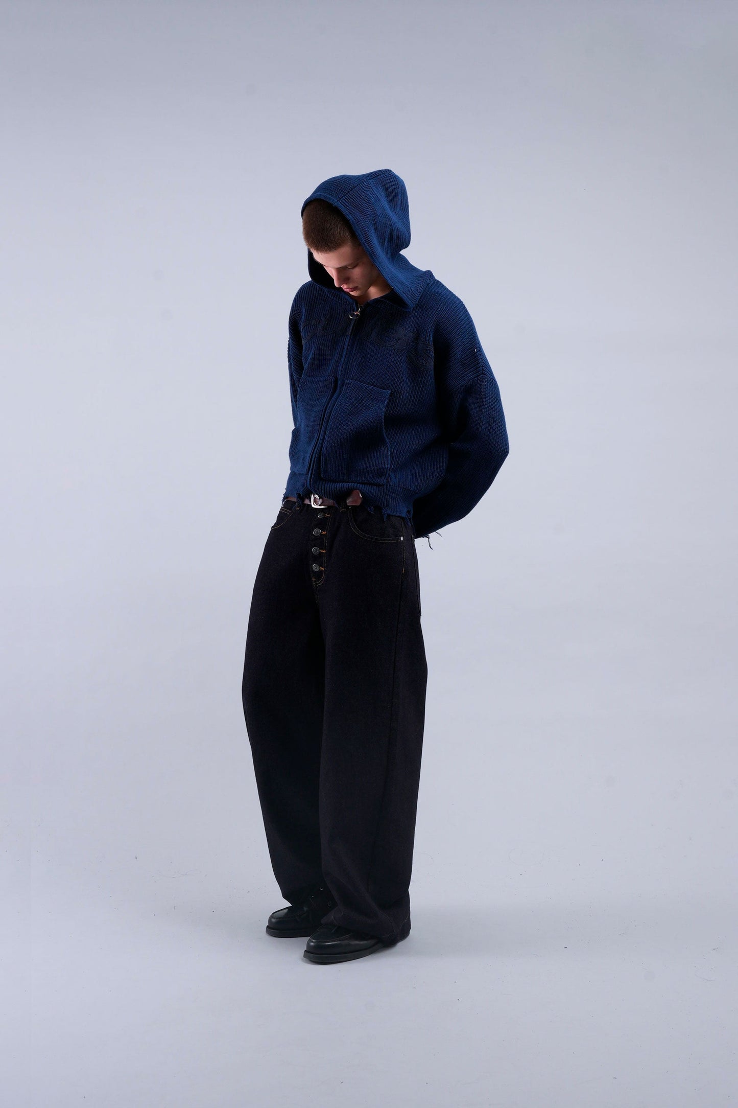 Buzz Navy Knit Zipper