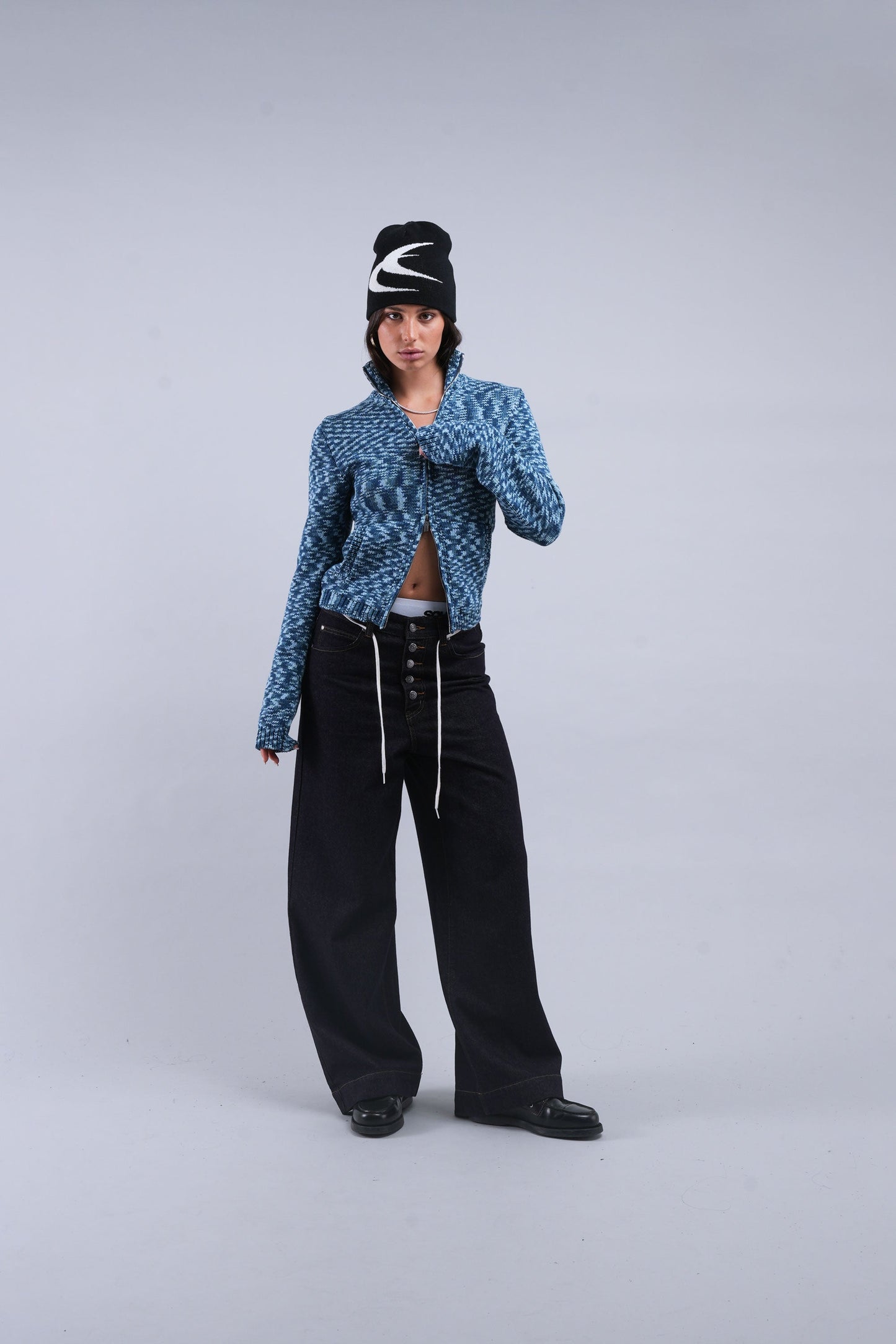 Tropic Blue Knit Zipper