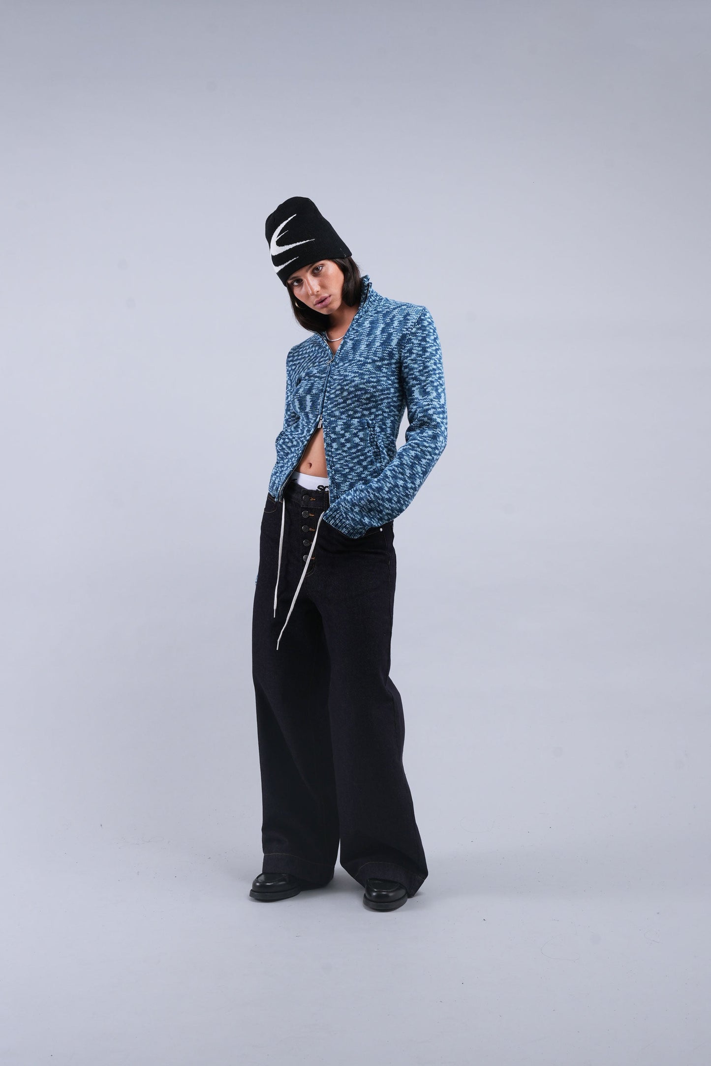 Tropic Blue Knit Zipper