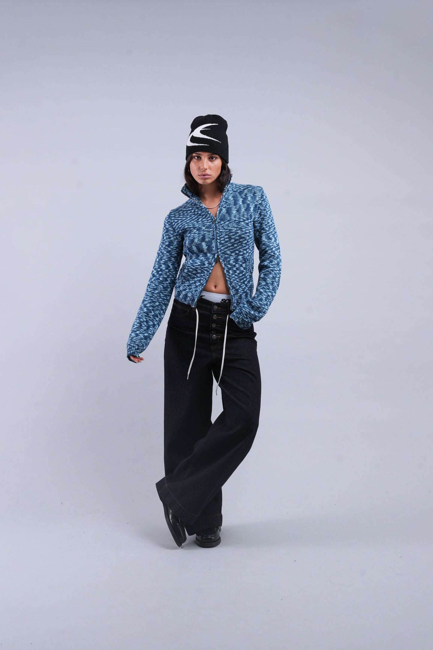 Tropic Blue Knit Zipper