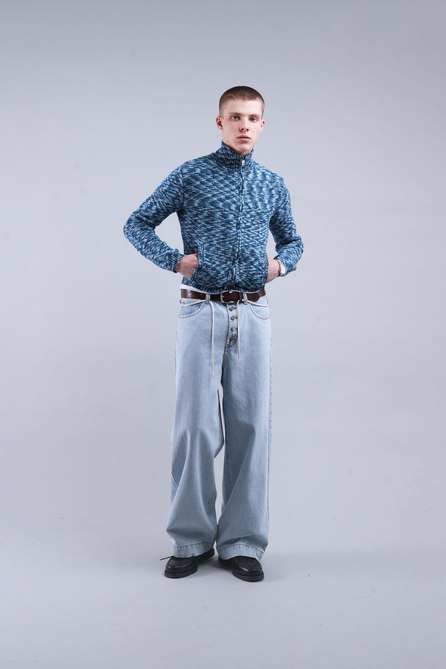 Tropic Blue Knit Zipper