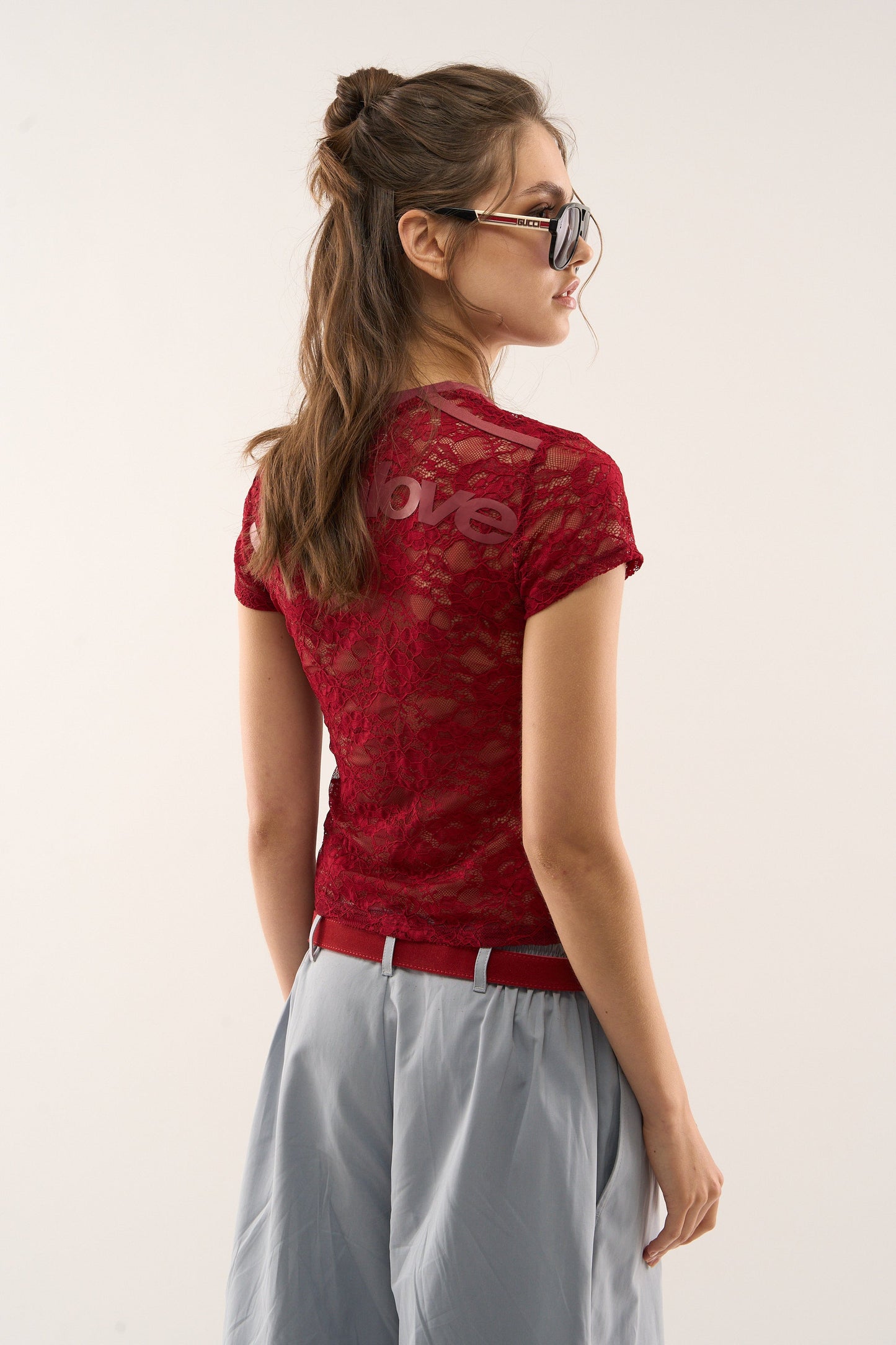 99 Lace Burgundy Top