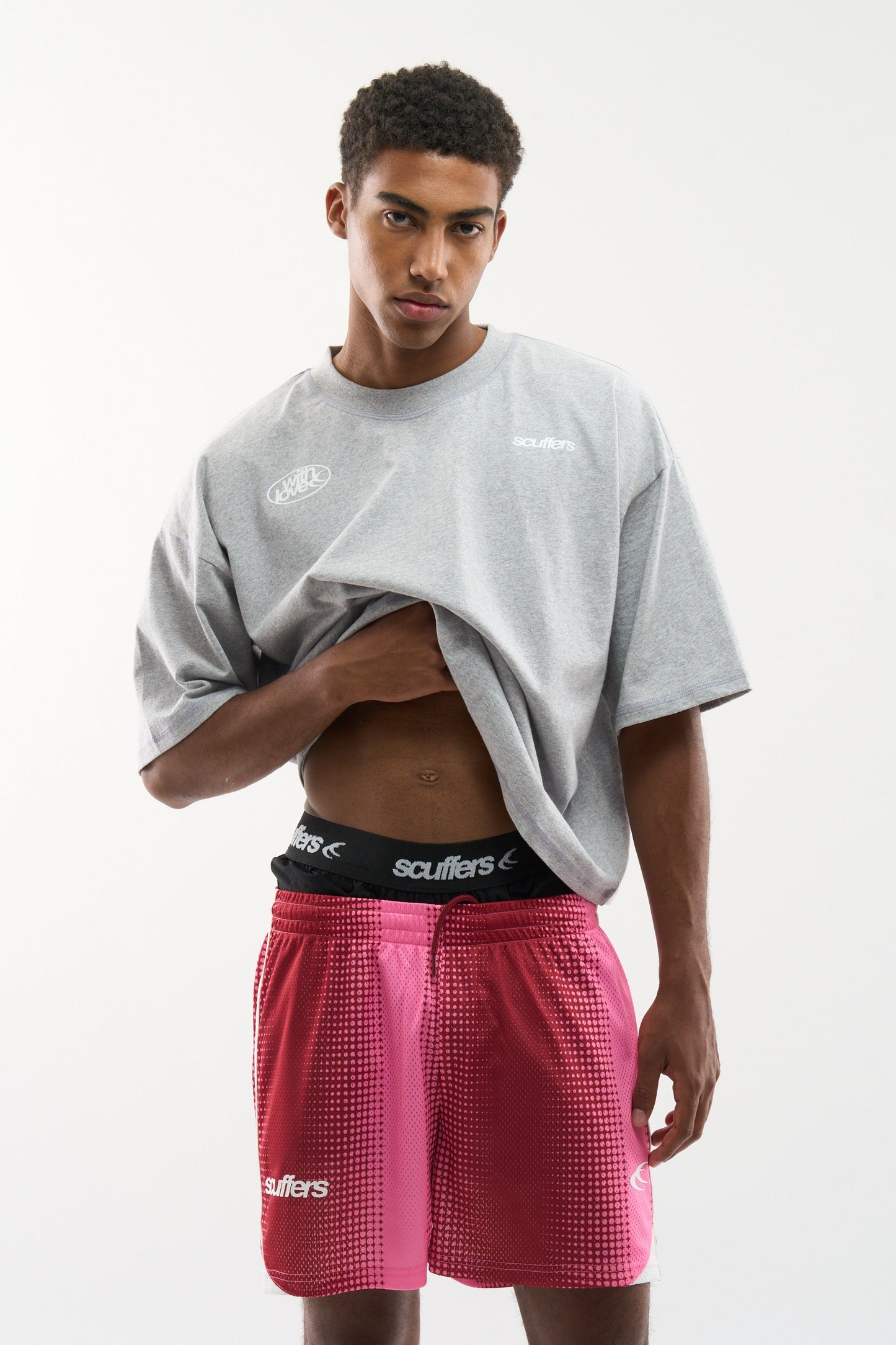 Frequency Red & Pink Shorts