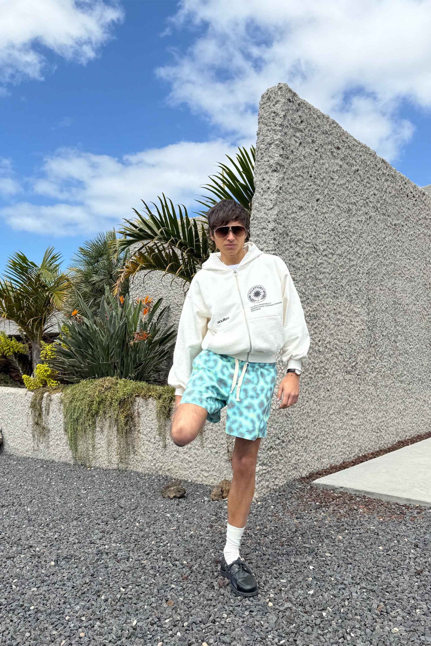 Champ Ecru Zipped Hoodie