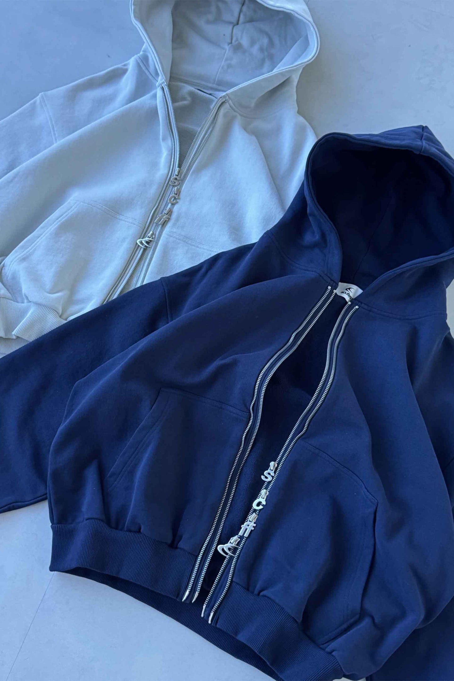 Steel Navy Zipper