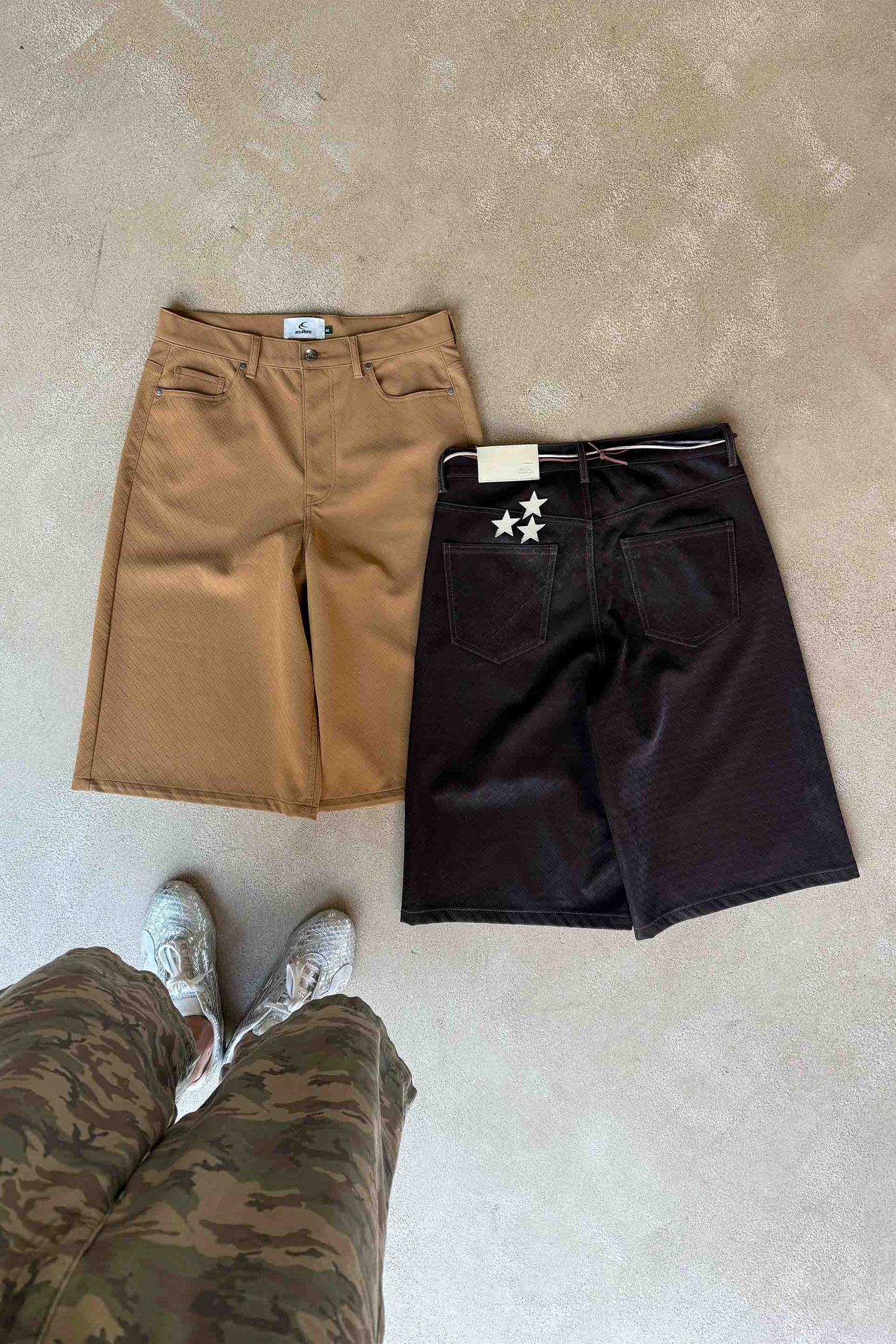 Braided Brown Jumbo Shorts