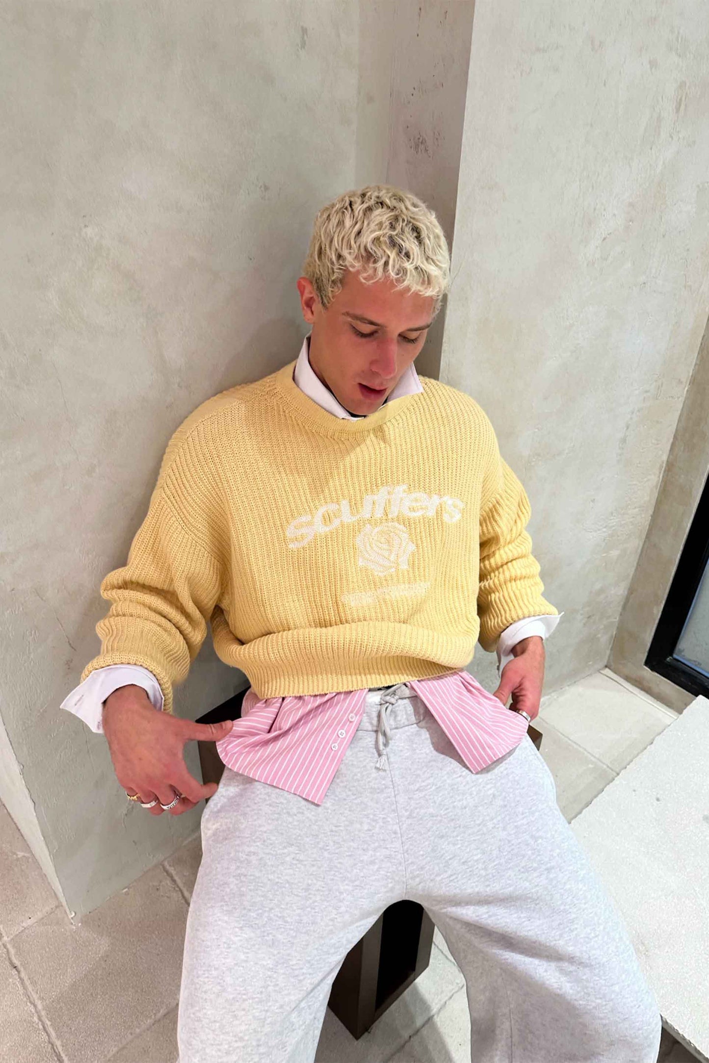 Rose Yellow Knit