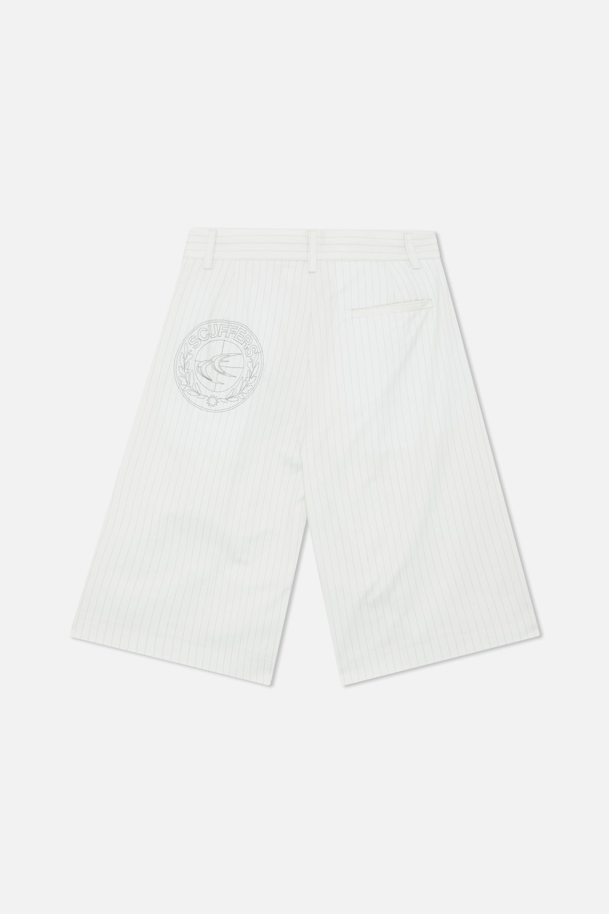 Maison Ecru Pinstripe Shorts