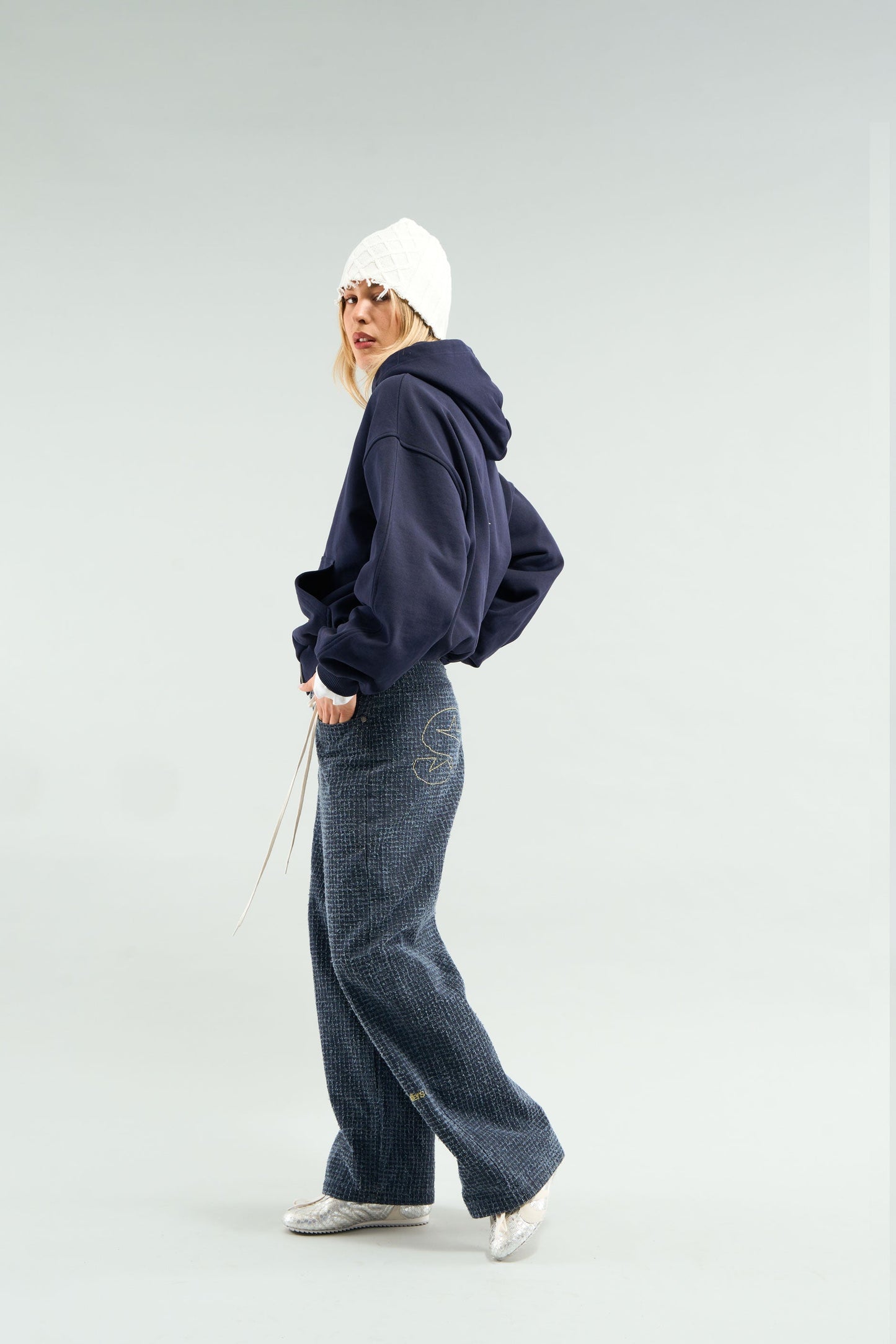 Steel Navy Zipper