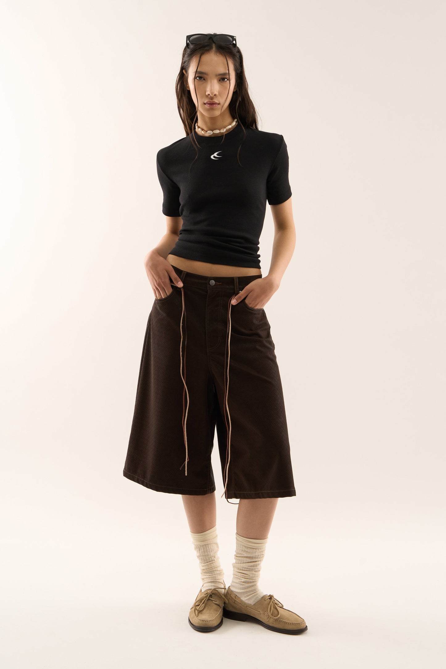Braided Brown Jumbo Shorts