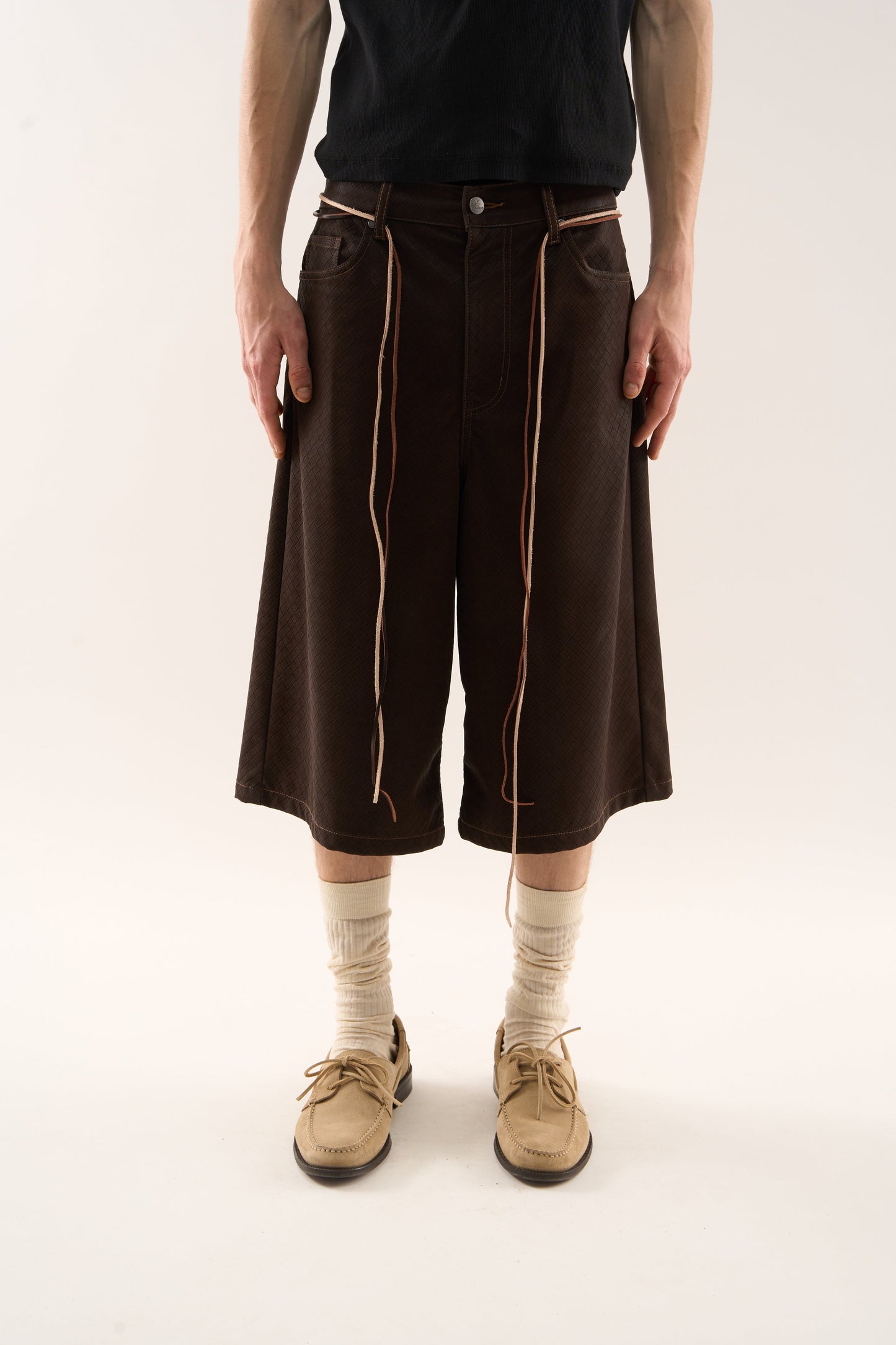 Braided Brown Jumbo Shorts