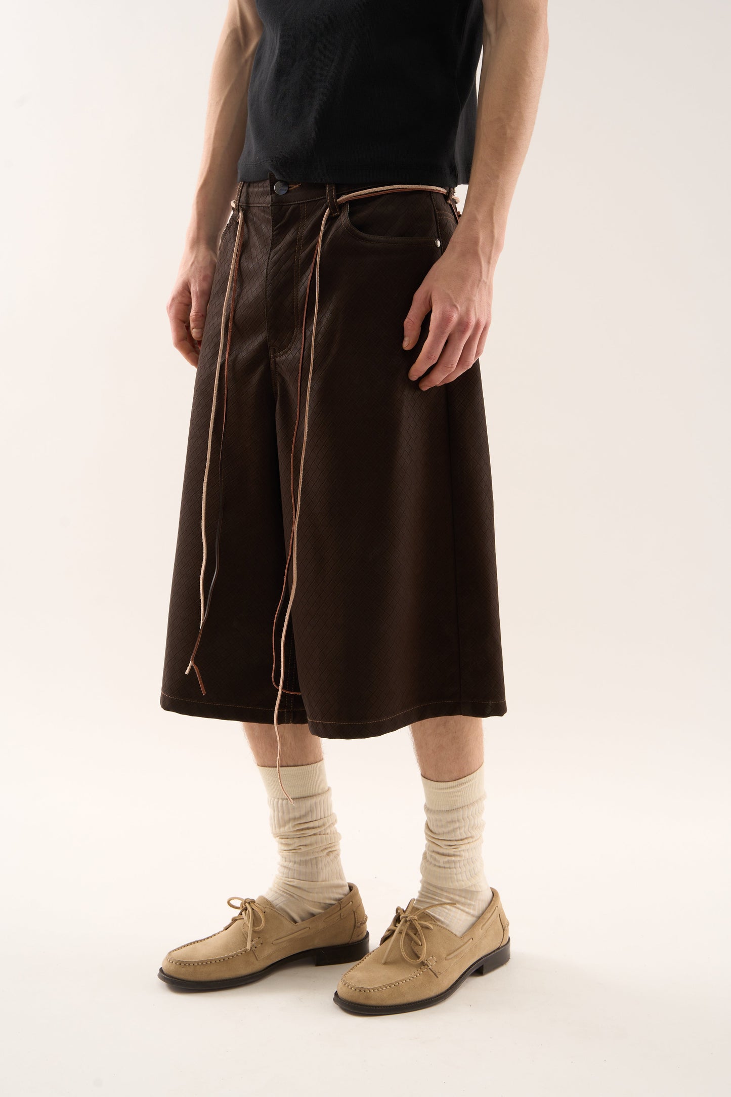 Braided Brown Jumbo Shorts