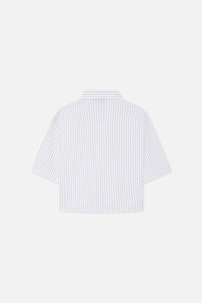 Not LA Yet Ecru Pinstripe Shirt
