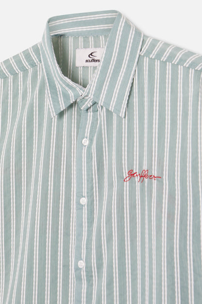 Signature Green Pinstriped Shirt