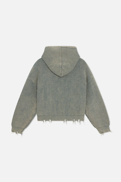 Buzz Dusty Green Knit Zipper