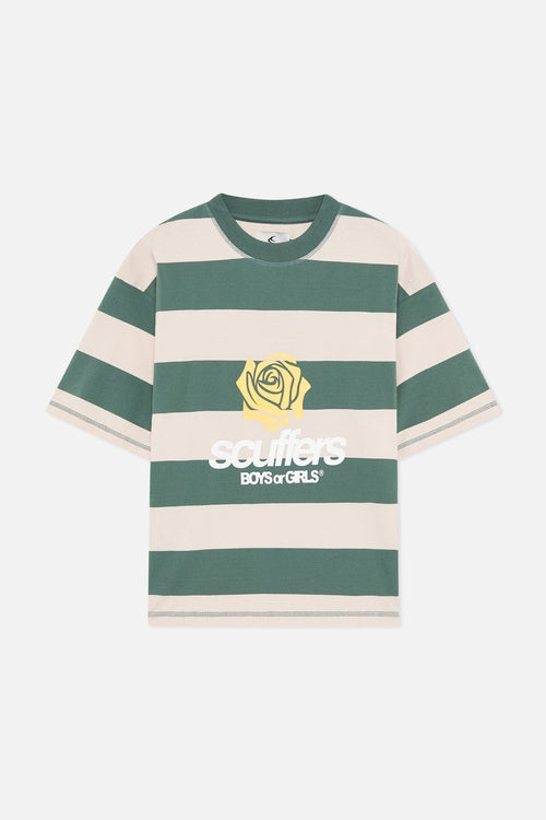 Boy Green Striped T-Shirt