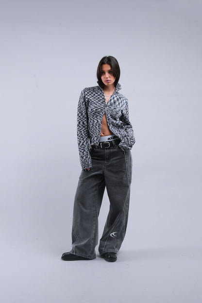 Tropic Grey Knit Zipper