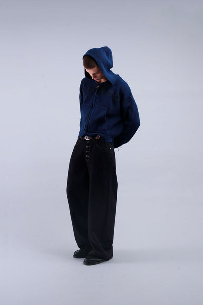 Buzz Navy Knit Zipper