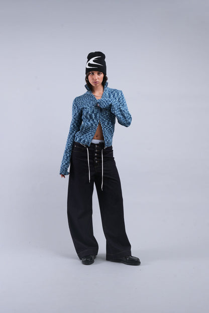 Tropic Blue Knit Zipper