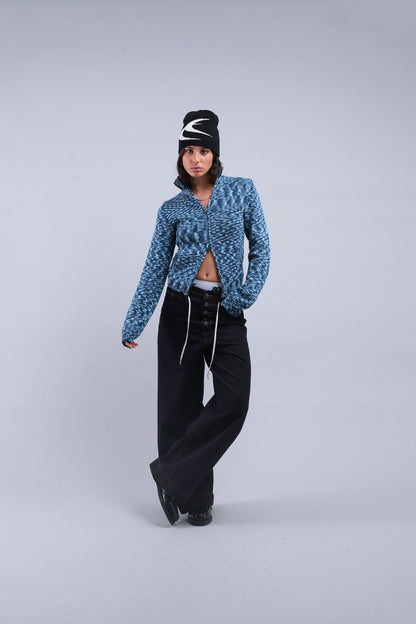 Tropic Blue Knit Zipper
