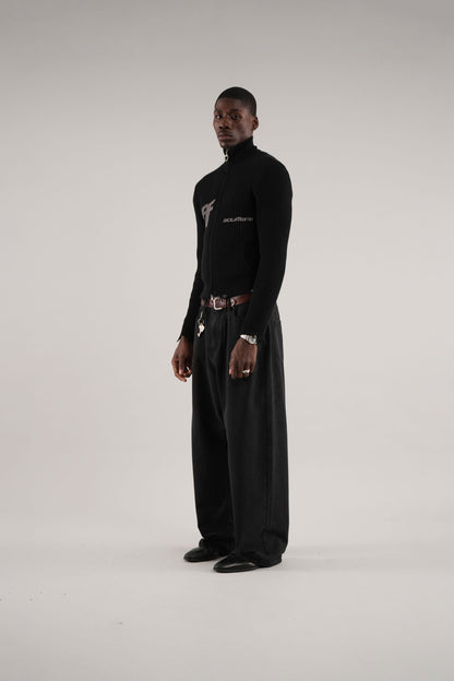 Blackie Dark Zipper Knit