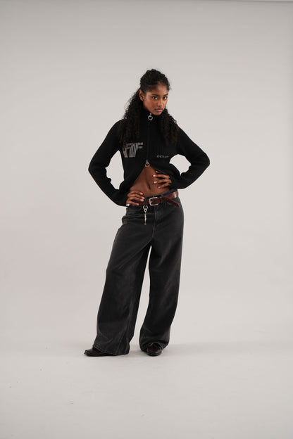 Blackie Dark Zipper Knit