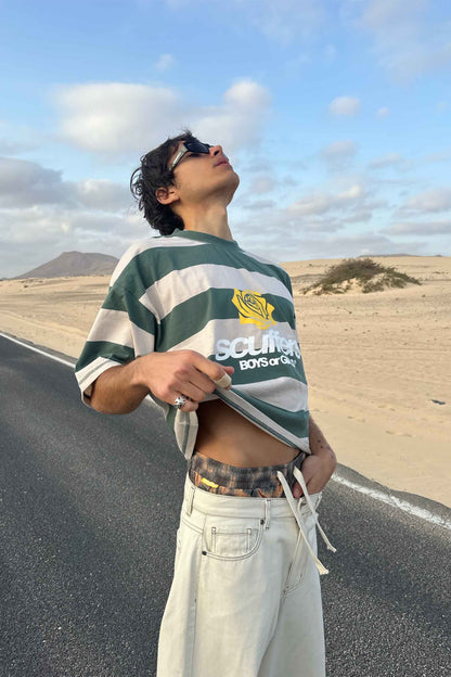 Boy Green Striped T-Shirt