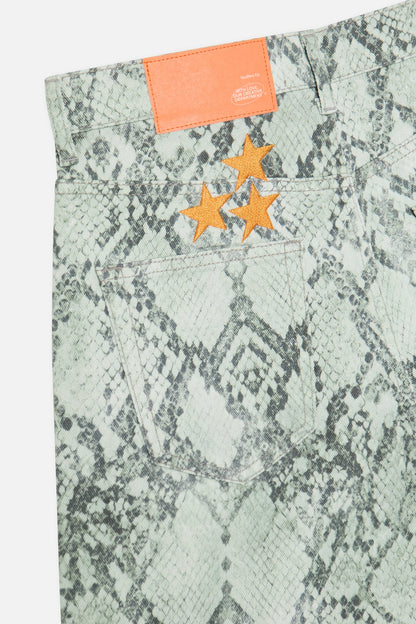 Jumbo Green Snakeprint Shorts