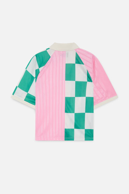 Madrid Pink & Checkered Football T-Shirt