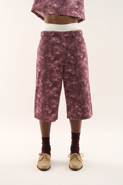 Real Flower Burgundy Jumbo Shorts