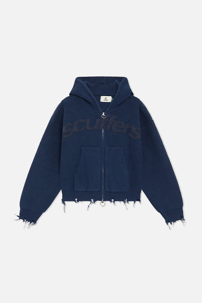 Buzz Navy Knit Zipper