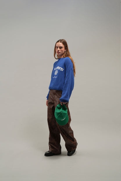 Rose Royal Blue Knit